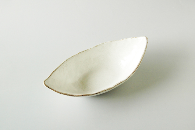 【美濃焼】白水晶舟型小鉢