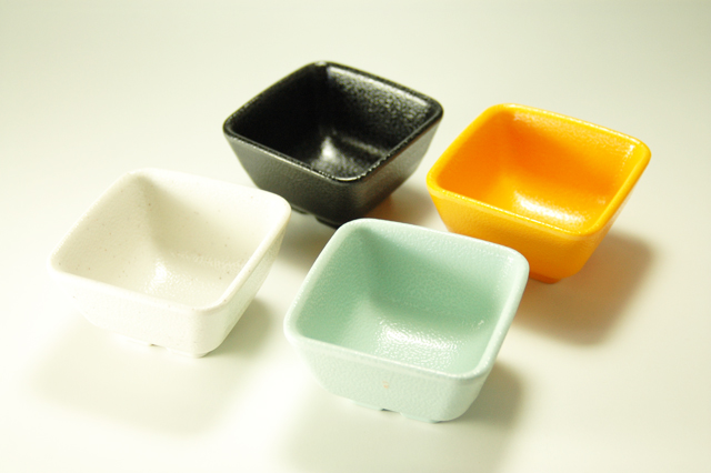 割れにくい！】メラミン製 角小鉢 大 9．9cm×9．9cm×高さ5cm