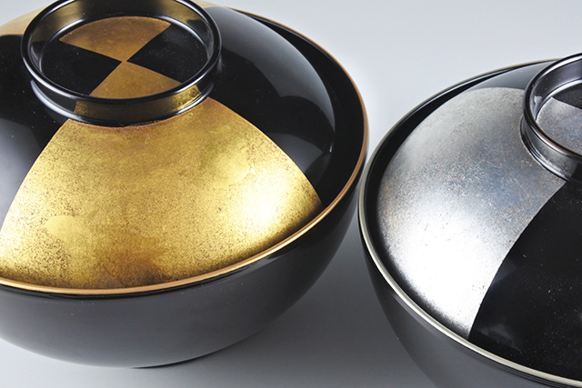 山中塗】市松仙才椀 ABS樹脂製 直径13．7cm×高さ10cm