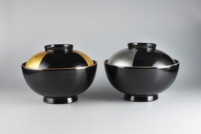 山中塗】市松仙才椀 ABS樹脂製 直径13．7cm×高さ10cm