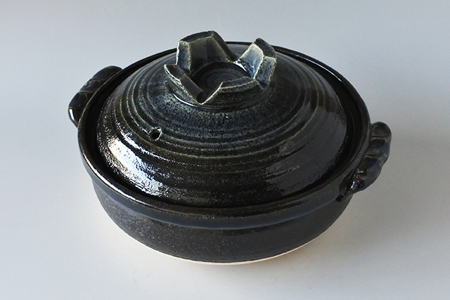 ルリ釉土鍋