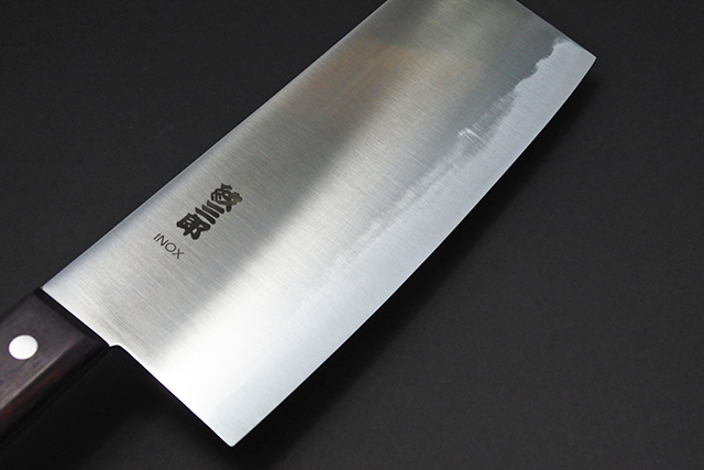 紋三郎】中華包丁 ステンレス鋼 薄口 刃渡り22cm 約443g