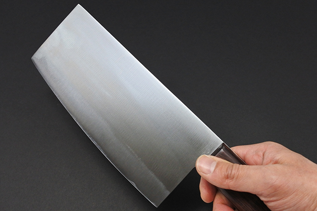 紋三郎】中華包丁 鋼 薄口 刃渡り22cm 約395g