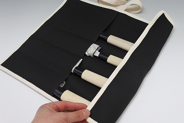 包丁の持ち運びに】布製 包丁巻 コンパクト 47．5cm×35cm