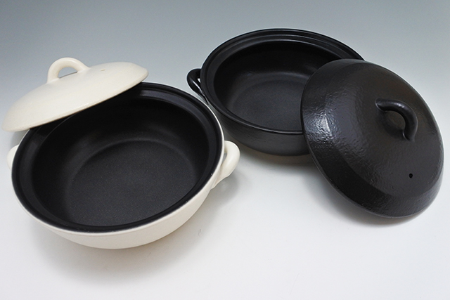 マルヨシ陶器 セラミック加工 IH 土鍋 STYLE WHITE 8号 白 2.2l 土鍋 IH対応 おしゃれ 8号 M1075 マルヨシ陶器 セラミック加工 IH 土鍋 STYLE BLACK 8号 黒 2.2l 土鍋