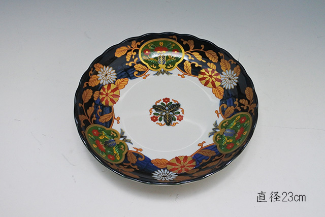 美濃焼】錦萬壽8寸皿 直径23．2cm×高さ4．1cm