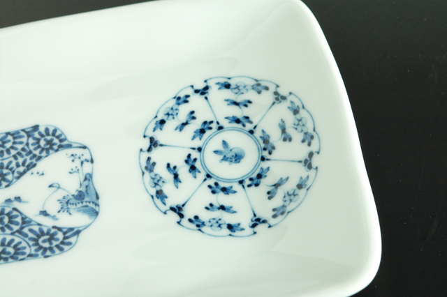 有田焼】古伊万里百景 焼物皿 11．8cm×23cm