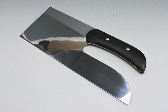 越前刃物】ステンレス特殊鋼 そば切包丁 黒檀柄 刃渡り330mm