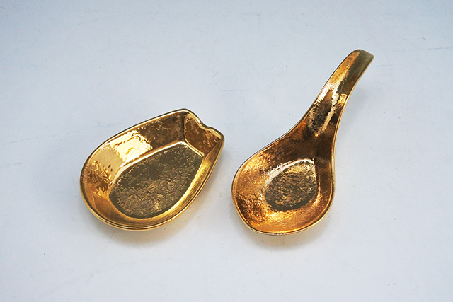 有田焼】弥源次窯 アミューズやスープに 金彩レンゲ11．5cm