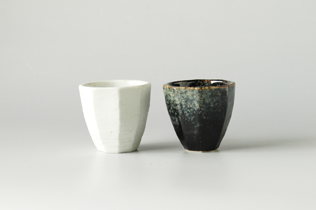 新規購入 美濃焼】面取り ぐい呑み 冷酒に 口径6．1×高さ5．7cm 工芸品