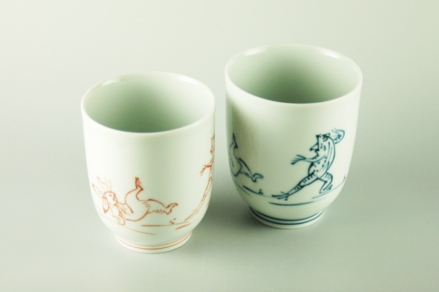 鳥獣戯画ゆのみ