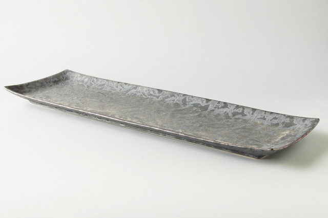 有田焼】黒錆釉36cm さんま皿