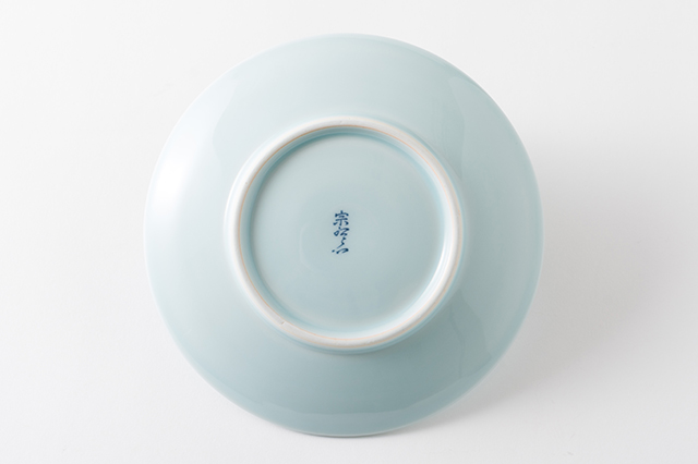 有田焼】青白磁6寸丸皿 18cm