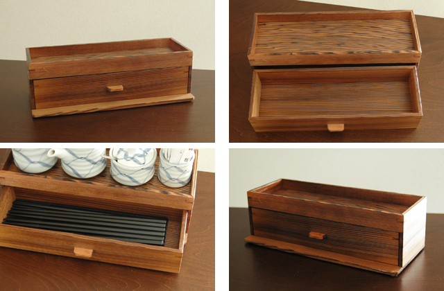 木製カスター一体箸箱