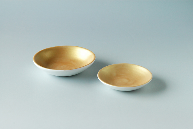 美濃焼】金マット丸小皿 小（径7．8cm） 大（径9．5cm）