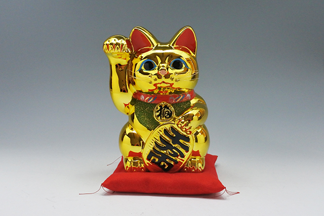 縁起物　金運アップ？！　金　小判付き招き猫　５号～１０号