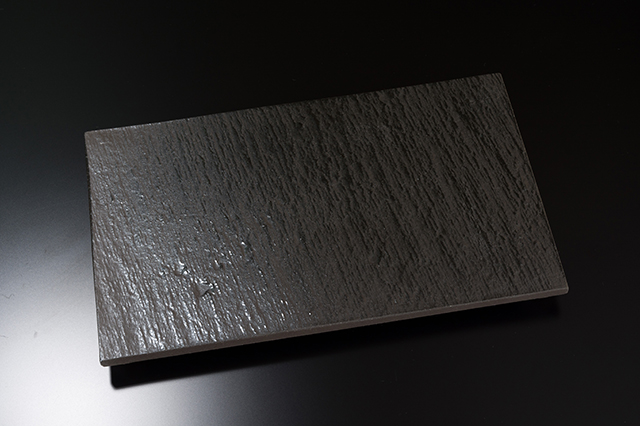 美濃焼】黒陶足付き31cmまな板皿 大 30.5cm×18 美濃焼】黒陶足付き31cmまな板皿 大 30.5cm×18