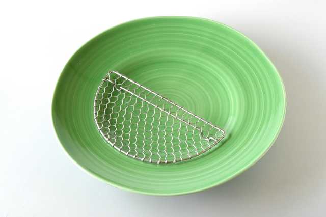 緑釉２７ｃｍ丸皿
