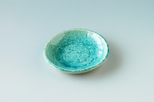 トルコ　陶器皿 和食器 信楽焼 トルコブルーボール 22×7cm 鉢 サラダボール